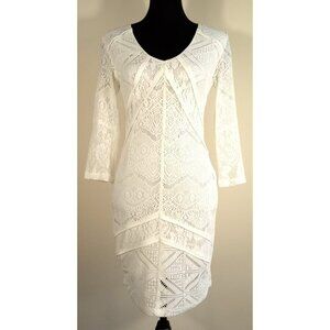 White Lace Long Sleeve Mini Dress sz Small Perfect White Party Dress Sorority